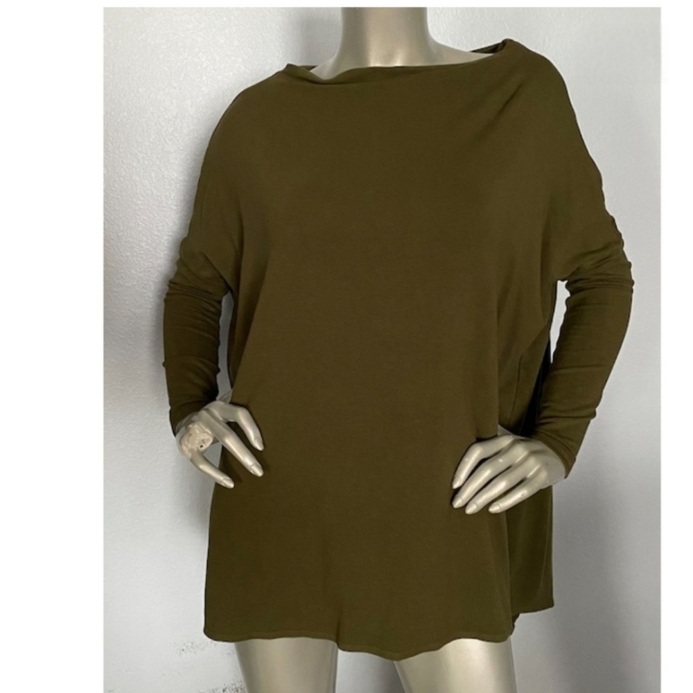bryn Walker Long Sleeve Lagnelook Top in Olive SZ M NWOT